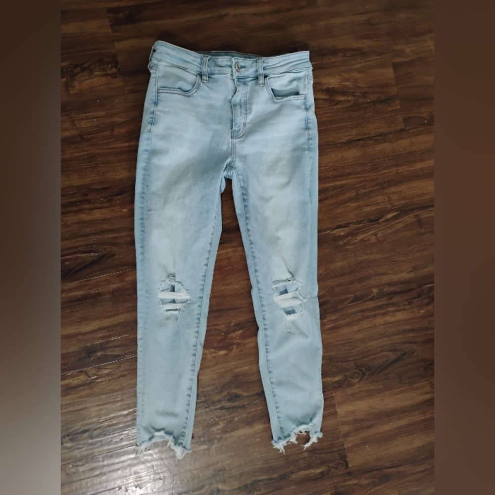 Light Blue Distressed Women's Jeans